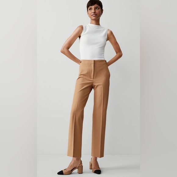 Ann Taylor Pants - Ann Taylor The Button Pencil Pants Twill Straight Office Timeless Curvy